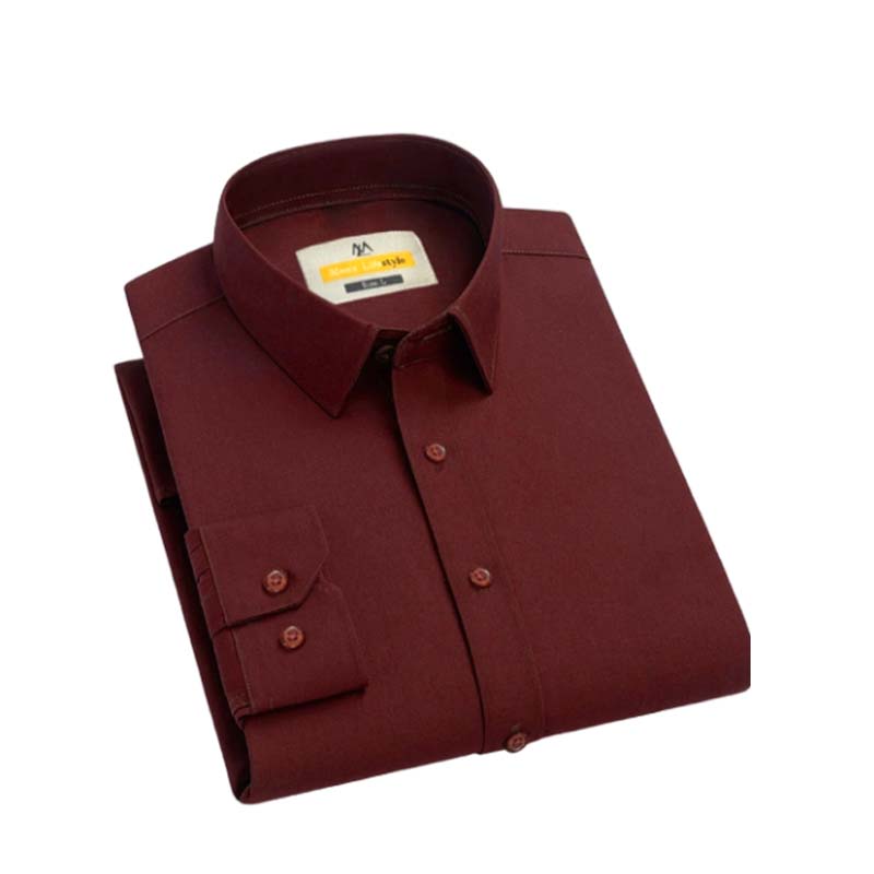Cotton Fabric Full Sleeve Formal Shirt for Men (Maroon Color) -1pcs