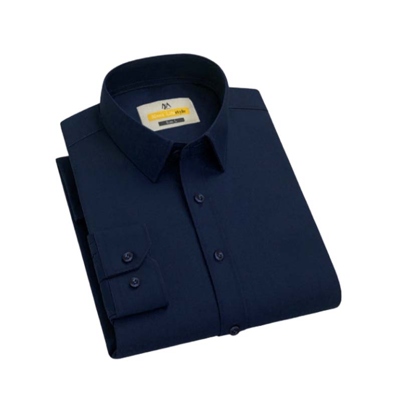 Cotton Fabric Full Sleeve Formal Shirt (Navy blue)-1pcs