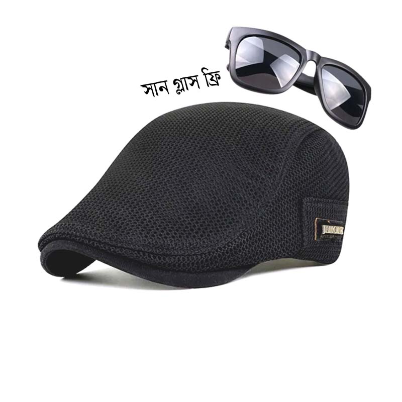 Western Style Wool Flat Cap for Men (FREE SUNGLASSES)- 1piece