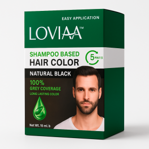 LOVIAA Shampoo Based Hair Color (Natural Black)-1box