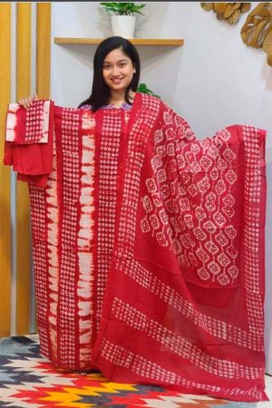 বাটিক থ্রি পিচ (সুতি)