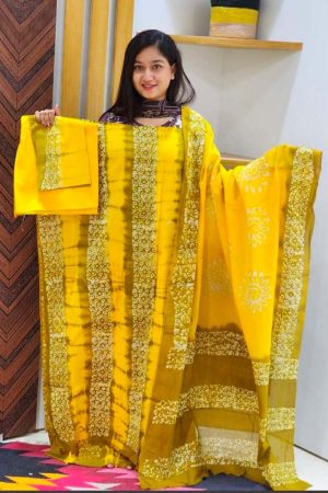 বাটিক থ্রি পিচ (সুতি)