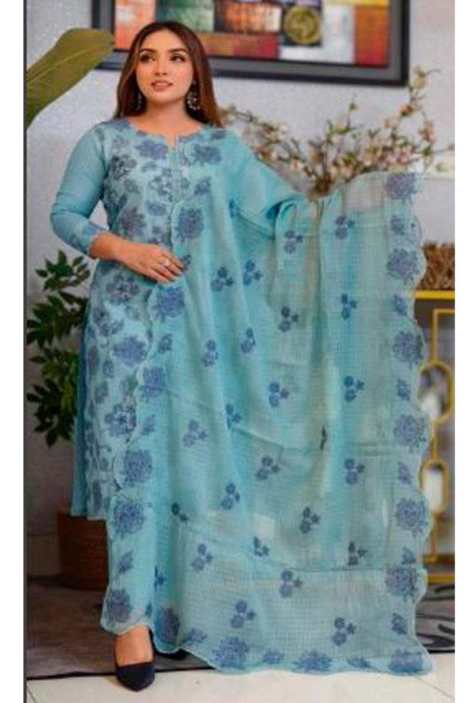 Embroidery Worked Boutique Dress 3pcs