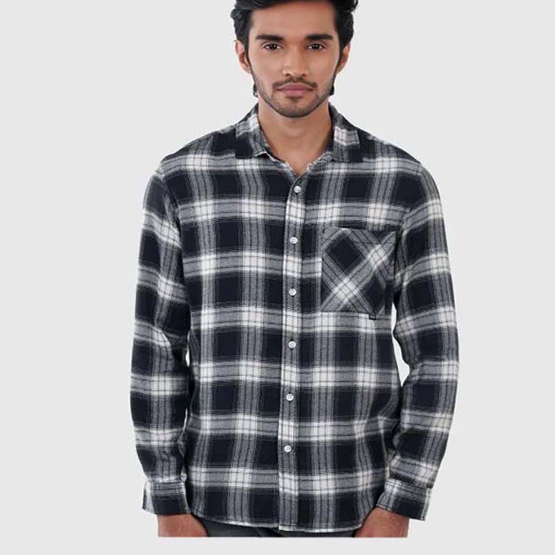 Charcoal Grey Plaid Flanner Shirt