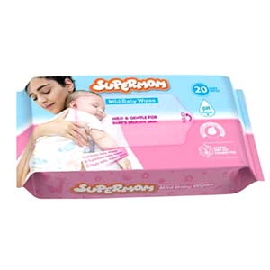 Supermom Mild Baby Wipes- 20 Pcs